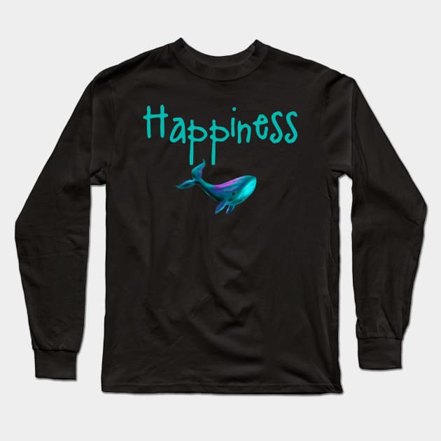 Happy cartoon smiling whale Long Sleeve T-Shirt by gldomenech